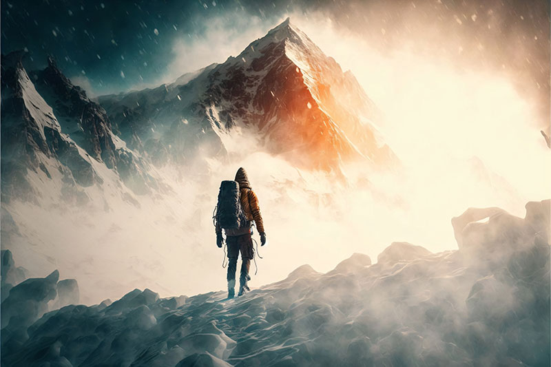 Climbing mountain
